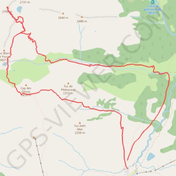 Trace GPS Tuc de Parros, itinéraire, parcours