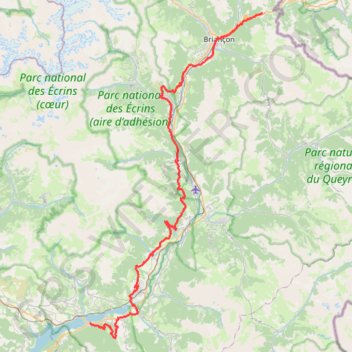 Trace GPS GR653D Randonnée de Montgenèvre à Savines-le-Lac (Hautes-Alpes), itinéraire, parcours