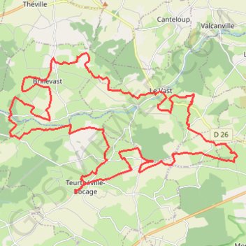 Trace GPS Rando des châtaignes - Teurthéville-Bocage, itinéraire, parcours