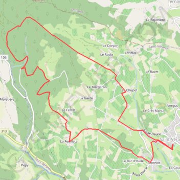 Trace GPS Saint Verand par GR76-16053054, itinéraire, parcours