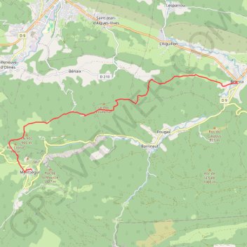 Trace GPS Belesta Montsegur, itinéraire, parcours