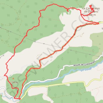 Trace GPS Andon-Le Castellaras, itinéraire, parcours