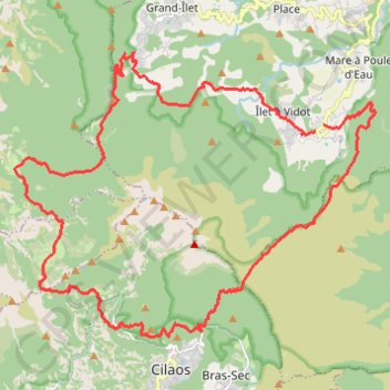 Trace GPS Tour du Piton des Neiges sur l'Île de la Réunion, itinéraire, parcours