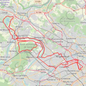 Trace GPS Randonnée d'Asnières sur Seine, itinéraire, parcours