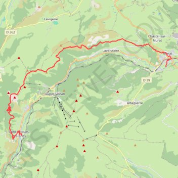 Trace GPS La Via Arverna (Murat - Saint-Jacques-des-Blats), itinéraire, parcours
