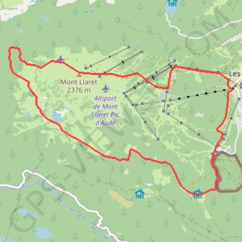 Trace GPS Lac d"Aude, itinéraire, parcours