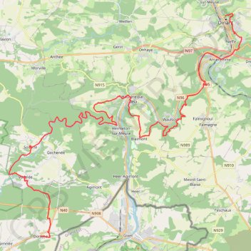 Trace GPS Dinant - Doische (Chemin de Saint-Jacques-de-Compostelle), itinéraire, parcours