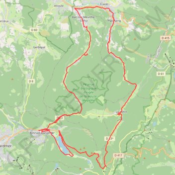 Trace GPS Longemer - Sondreville - Plainfaing - Le Collet - Lac de Longemer - Longemer, itinéraire, parcours