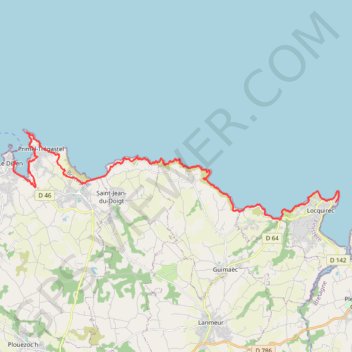 Trace GPS Côte bretonne de Locquirec au Diben, itinéraire, parcours