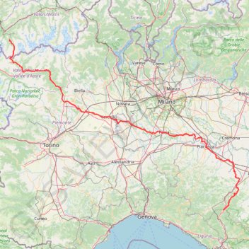 Trace GPS Via Francigena 1ère partie (Orsières - Passo della Cisa), itinéraire, parcours