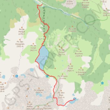 Trace GPS Refuge d'En Beys - Les Forges d'Orlu par l'Étang de Naguille, itinéraire, parcours