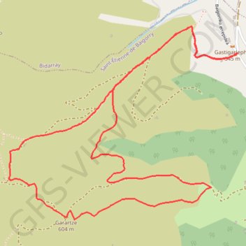 Trace GPS Crêtes d'Halzegui -Galartzé depuis Gastigar Lepoa, itinéraire, parcours