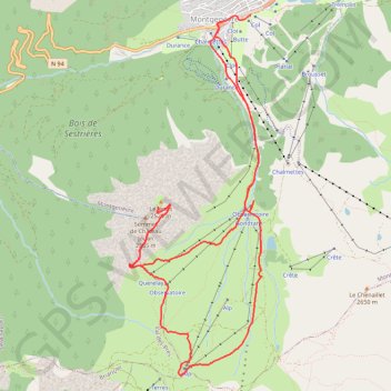 Trace GPS Forts du Janus et du Gondran depuis Montgenèvre, itinéraire, parcours