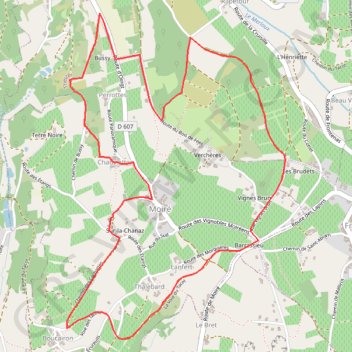 Trace GPS Pays Beaujolais - Pierres Dorées - Moiré, itinéraire, parcours