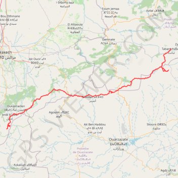 Trace GPS Traversée de l'Atlas - Trek Complet, itinéraire, parcours