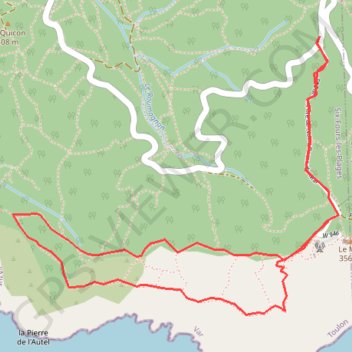 Trace GPS La Seyne - Le Cap Sicié, itinéraire, parcours