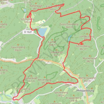 Trace GPS Les châteaux Ramstein, Falkenstein et Waldeck, itinéraire, parcours