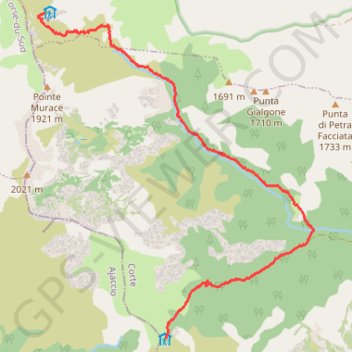 Trace GPS Corse (GR20) Onda - Petra Piana, itinéraire, parcours