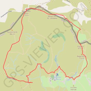 Trace GPS Les Peñas d’Itsusi depuis le Col de Méhatché, itinéraire, parcours