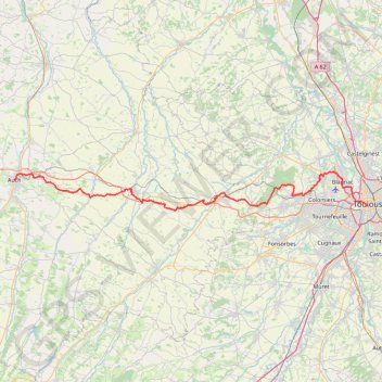 Trace GPS Toulouse - Auch, itinéraire, parcours