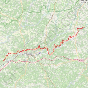 Trace GPS GR646 De Saint-Mesmin à Rougerie Saint Astier (Dordogne), itinéraire, parcours