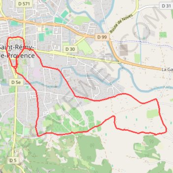 Trace GPS Traversée des Alpilles petit parcours, itinéraire, parcours