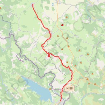 Trace GPS Chemin de Stevenson - Le Bouchet vers Langogne, itinéraire, parcours