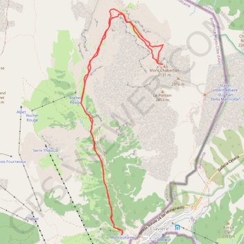 Trace GPS Monte Chaberton, itinéraire, parcours