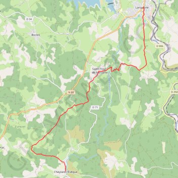 Trace GPS Sur le chemin de Stevenson de Langogne à Cheylard L'Evêque, itinéraire, parcours