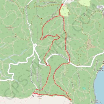 Trace GPS Massif du Cap Sicié - Janas - Le Mai - Le Sémaphore, itinéraire, parcours