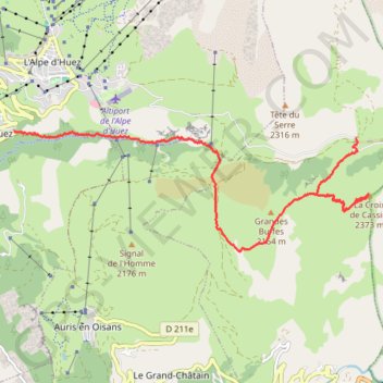 Trace GPS Croix de Cassini et Col de Cluy vers Huez, itinéraire, parcours