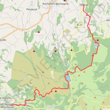 Trace GPS GR30 - Étape 1 - La Bourboule > Orcival, itinéraire, parcours
