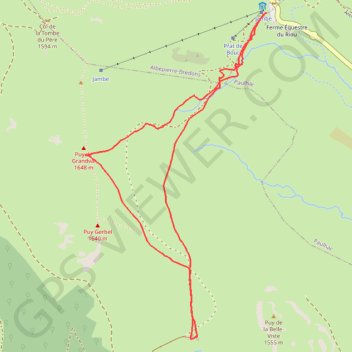 Trace GPS Buron de la Combe de la Saure - Prat-de-Bouc, itinéraire, parcours