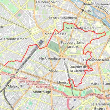 Trace GPS Paris rive gauche, itinéraire, parcours