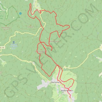 Trace GPS Rocher Pfaffenlapp - Niederhaslach, itinéraire, parcours