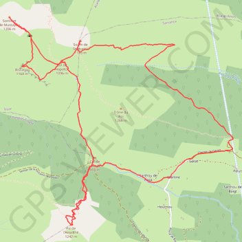 Trace GPS Randonnée Mustayou , Souturou , Biscacou et Saraillé, itinéraire, parcours