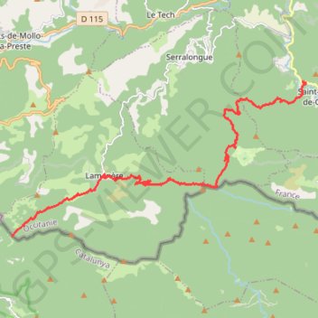 Trace GPS De Saint-Laurent-de-Cerdans au col de Malrens, itinéraire, parcours