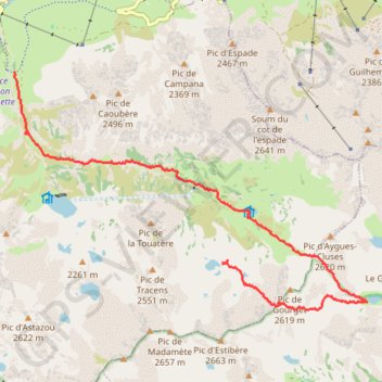 Trace GPS Col de Barèges, itinéraire, parcours