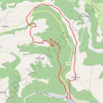 Trace GPS PLA 032 d - Le Plateau du Gris, itinéraire, parcours