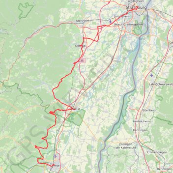Trace GPS J1 Strasbourg - ColmarV3, itinéraire, parcours