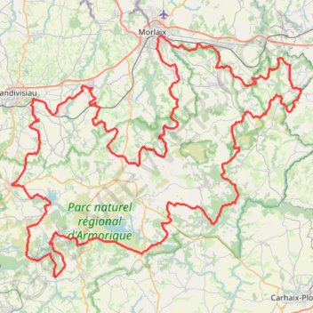 Trace GPS Mont d'Arrée tour, itinéraire, parcours