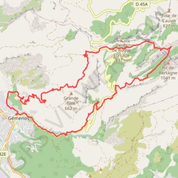 Trace GPS Col de Bertagne - Gemenos, itinéraire, parcours