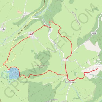 Trace GPS Lac de Bourdouze - Saint-Anastaise, itinéraire, parcours