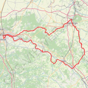 Trace GPS Montargis - Briare - Orléans - Montargis par les canaux et La Loire, itinéraire, parcours