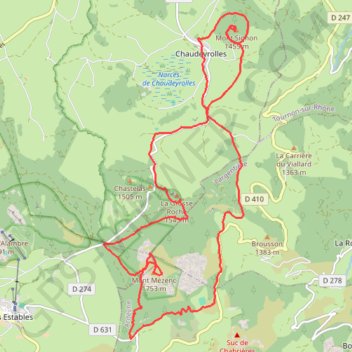Trace GPS Mont Signon et Mont Mézenc, itinéraire, parcours