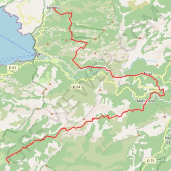 Trace GPS Corse - mare e monti - Marignana, itinéraire, parcours