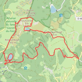 Trace GPS Wettstein, Lac Vert, Crête, Forlet, Hautes-Huttes, Wettstein, itinéraire, parcours