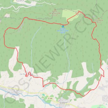 Trace GPS Montagnes du Poët et de Serre Gros, itinéraire, parcours