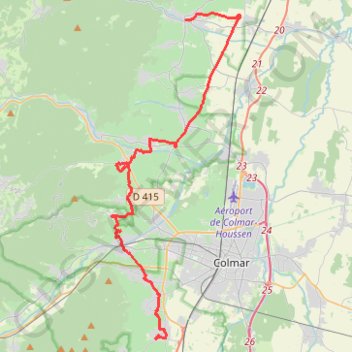 Trace GPS Eguisheim - Ribeauvillé, itinéraire, parcours