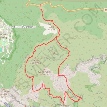 Trace GPS La Gineste - Col Ricard - Cap Gros - La grande Candelle - Falaises de Luminy, itinéraire, parcours